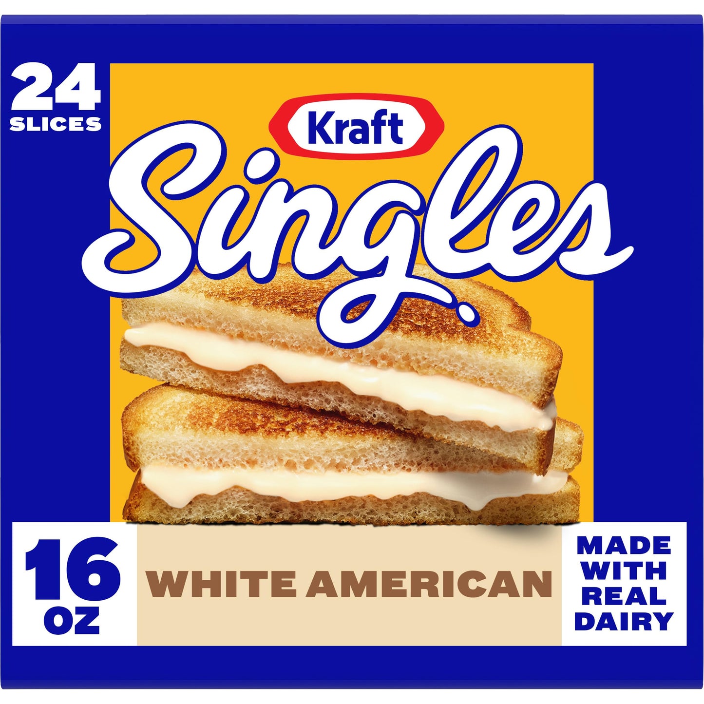 Kraft Singles White American Slices, 24 ct Pack