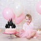 EONNCNT Castle Cake Topper - Black Glitter Cardboard Decoration for Birthday, Baby Shower, Photo Booth Props