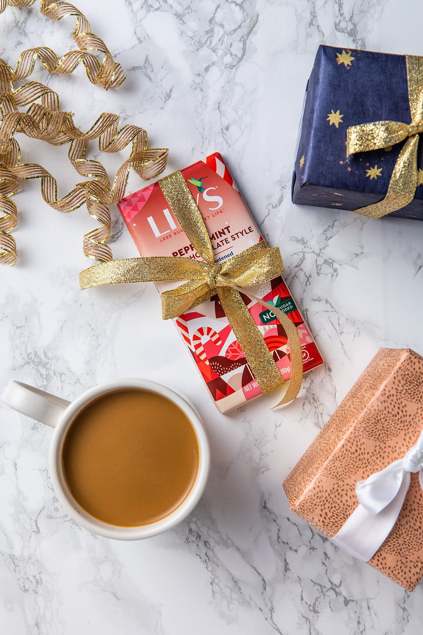 Peppermint White Chocolate Style Bar By Lilys Sweets Stevia Sweetened, No Added Sugar, Low-Carb, Keto-Friendly Fair Trade, Glute