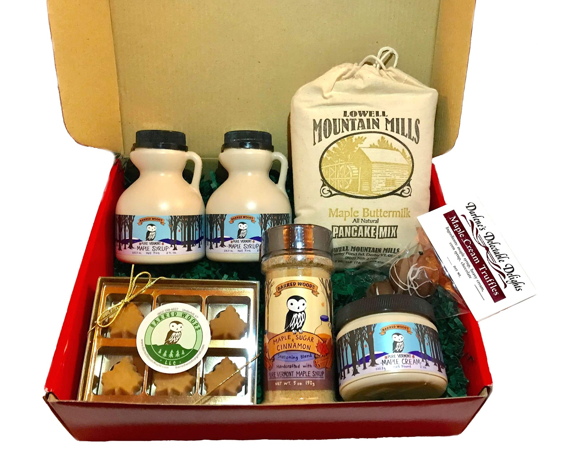 BARRED WOODS Deluxe Vermont Maple Syrup Gift Box - 7 Piece Assortment
