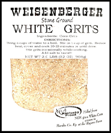 Weisenberger Stone Ground Grits, White, Non-GMO, Coarse Ground, 2 lb