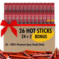 Jerky.Com Hot Beef And Pork Jerky Meat Sticks 26 Pack (24 + 2 Bonus) | 5G Protein, 90 Calories, Gluten-Free, Individually Wrapped, Keto Friendly, Low Carb Snack | Delicious Smoked Beef Jerky Sticks | Gifts For Men