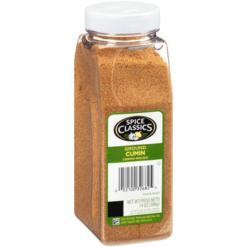Spice Classics Ground Cumin, 14 Oz - One 14 Ounce Container Of Ground Cumin Powder, Add Spicy Flavor To Middle Eastern, Asian, Mediterranean, Indian And Mexican Cuisine