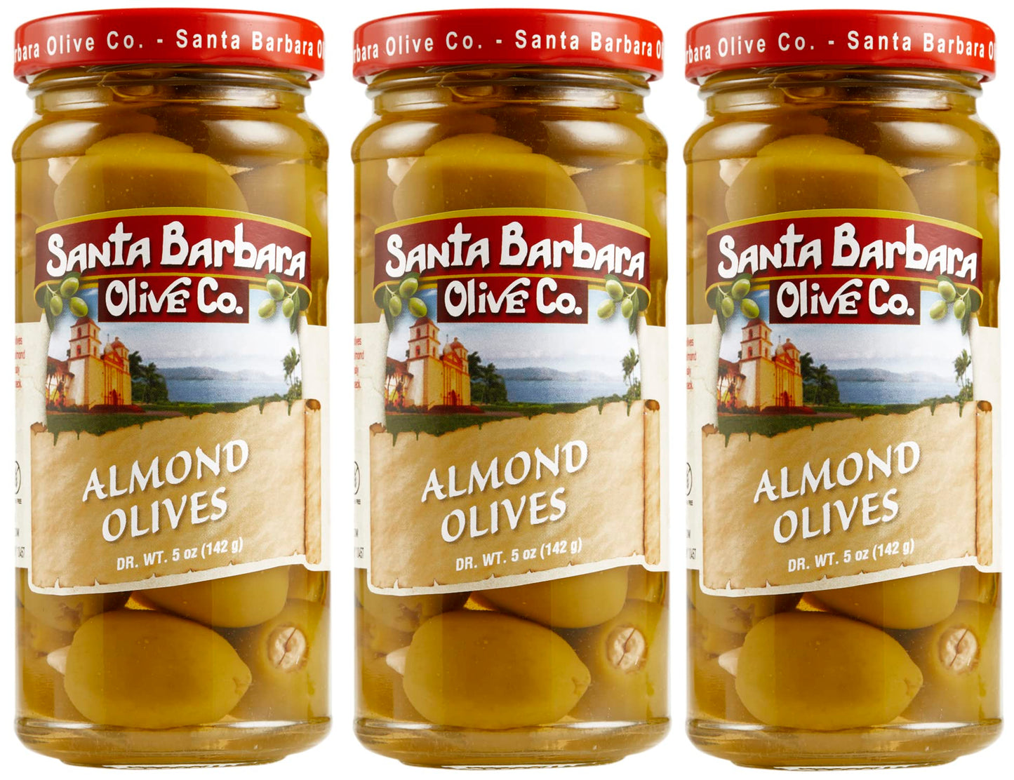 Santa Barbara 3Pk Almond Stuffed Olives 5Oz