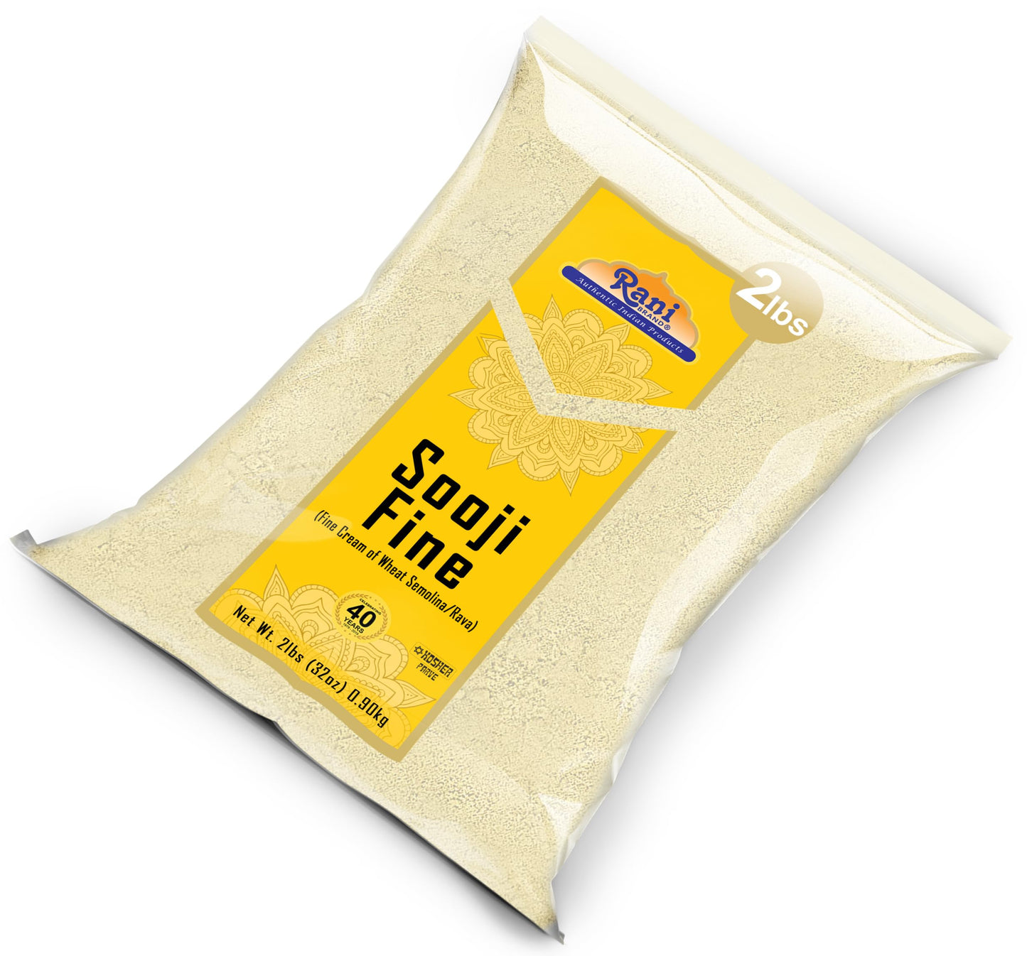 Rani Sooji Fine (Farina, Suji, Rava, Wheat) Flour 32Oz (2Lbs) 908G ~ All Natural | Vegan | Non-Gmo | Kosher | Indian Origin