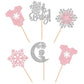 30 Pcs Snowflake Oh Baby Cupcake Toppers Glitter Winter Sweater Moon Snowflake Cupcake Picks It'S A Girl Cake Decorations For Ba