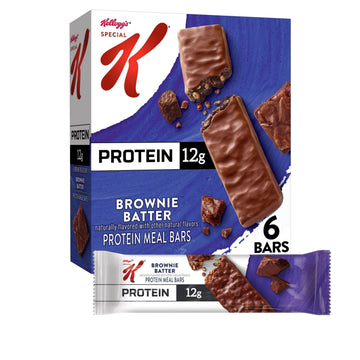 Kelloggs Special K Protein Bars, Meal Replacement, Protein Snacks, Brownie Batter, 9.5oz Box (6 Bars)