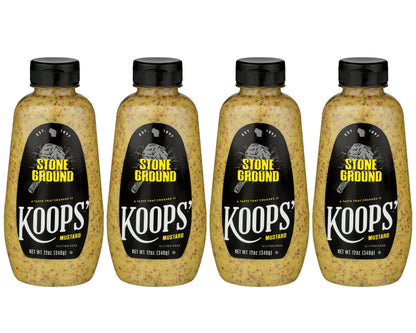 Koops' Stone Ground Mustard - Old-Fashioned Mustard, Gluten-Free, Kosher, Non-GMO, Made in the USA, From Quality Mustard Seeds, 