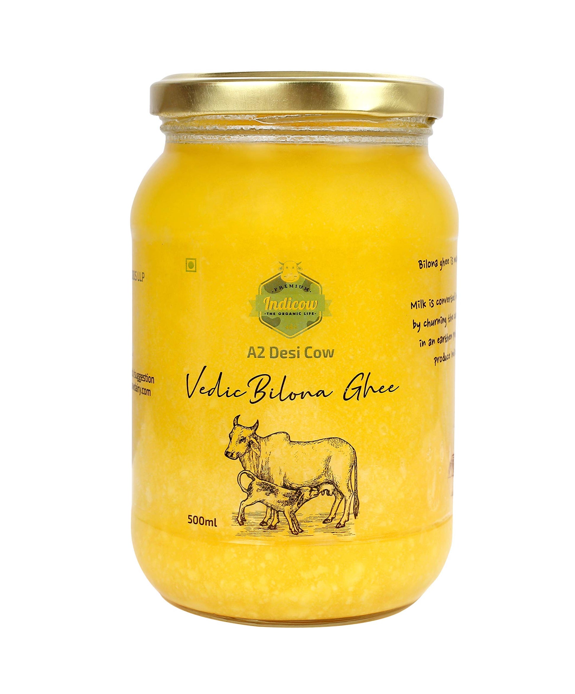 Indicow Farms A2 Cow Ghee (A2 Cow (Sahiwal), 500Ml)