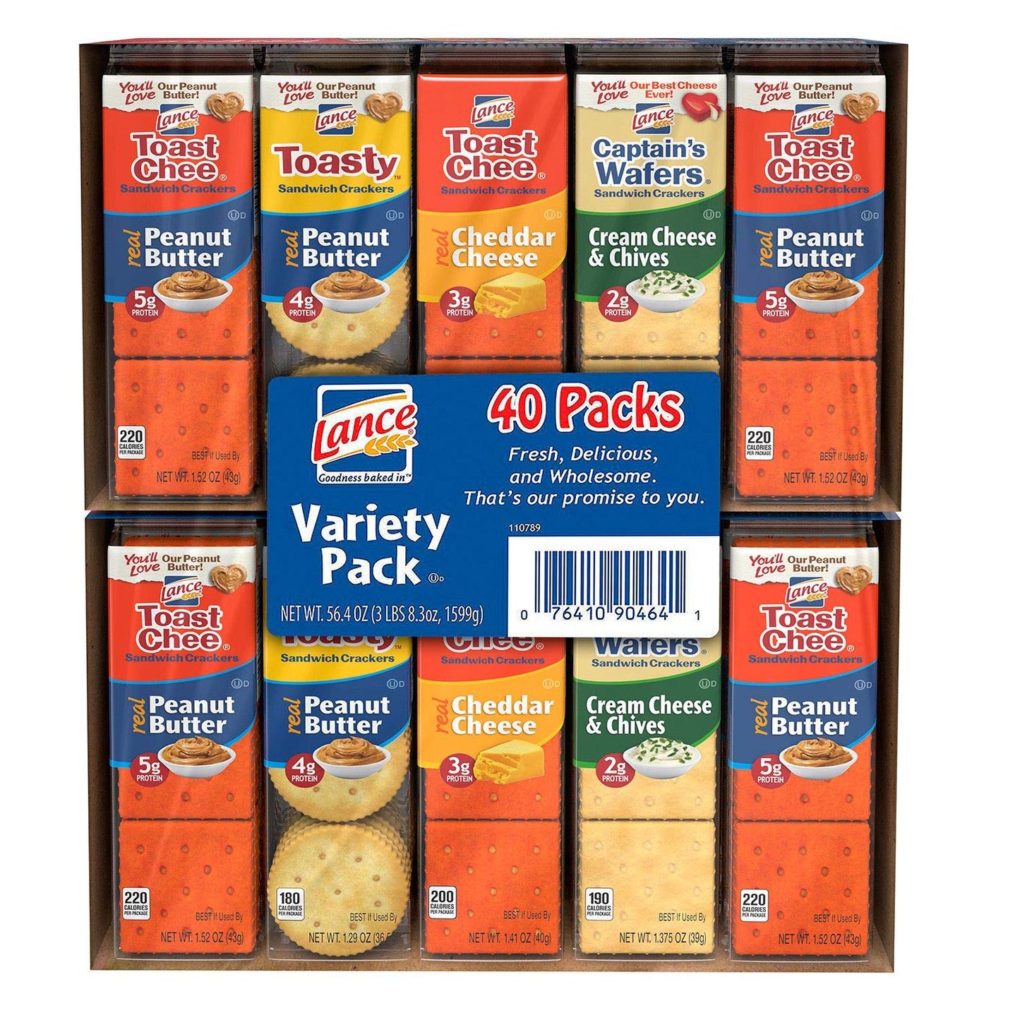 Lance Sandwich Cracker Variety Pack (40 Count) (Pack of 3)