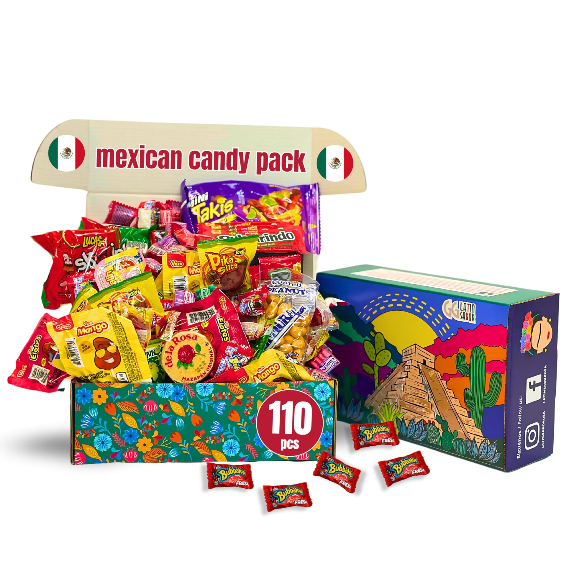 Mexican Candy Box Variety Pack with Duvalin, Salsaghetti and Much More - Over 100 Authentic Dulces Mexicanos Surtidos and Spicy 