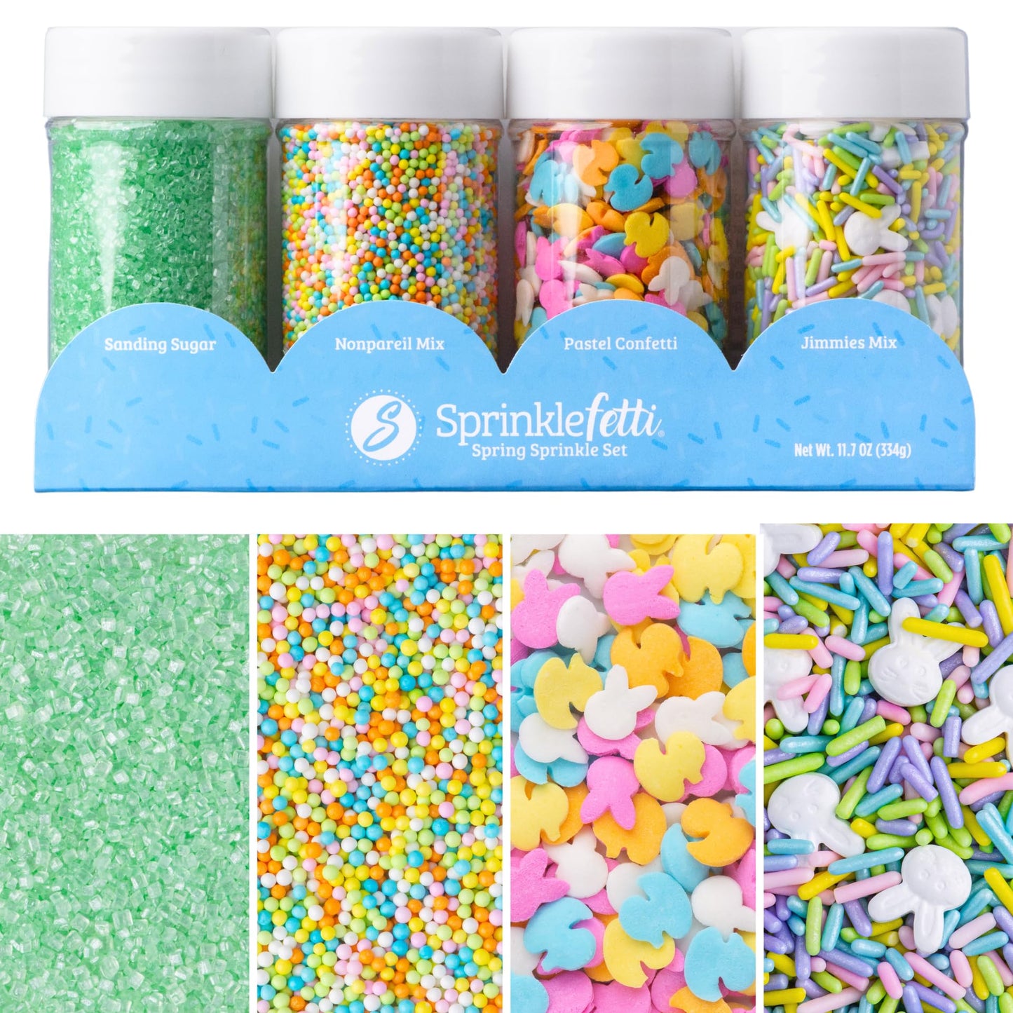Sweets Indeed Sprinkles  Easter Sprinkles  Spring Shapes  4 Pack  Edible Sprinkle Mix  Perfect For Cake Decorations  Baking  Ice Cream  Cookies  Cupcake Topper (Easter)