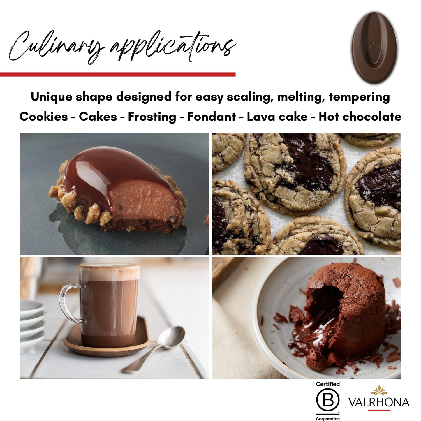 VALRHONA Dark Chocolate Discs, 70% Cacao, Easy Melt, 1kg Pack