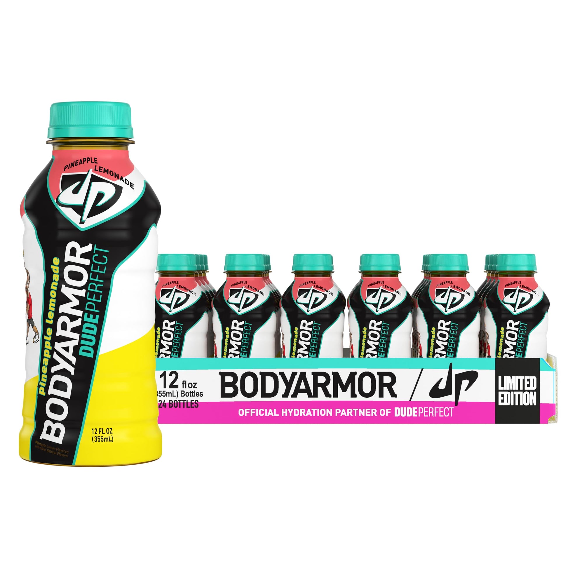 Bodyarmor Sports Drink Dude Perfect Pineapple Lemonade, 12 Fl Oz, 24 Pack