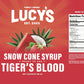 Lucy s Family Owned - Shaved Ice Snow Cone Syrup - 1 Gallon (128oz.) (Tiger s Blood)