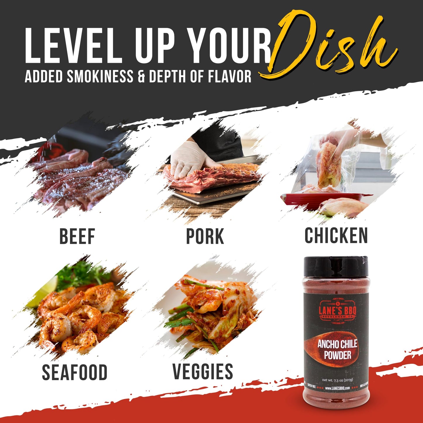 Lane's Ancho Chile Powder Spice, All-Natural Ancho Chili Powder Seasoning with Sweet & Smoky Ancho Chiles Flavor, No Preservativ