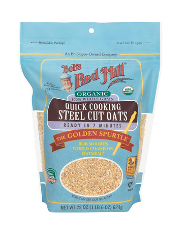 Bob's Red Mill Organic Quick Cooking Steel Cut Oats, 22 Oz