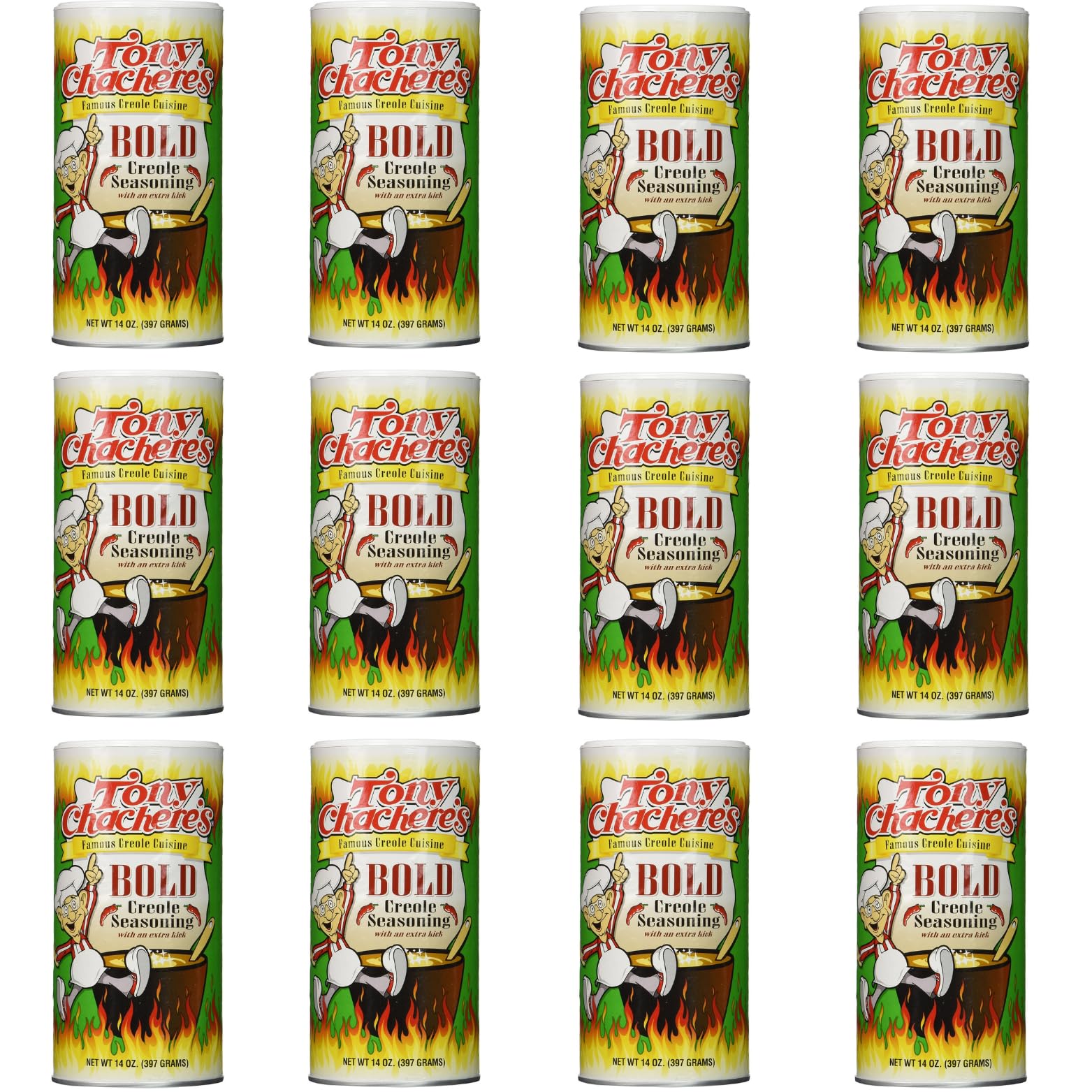 Tony Chachere Creole Seasoning, Bold, 14 Ounce (Pack of 12)