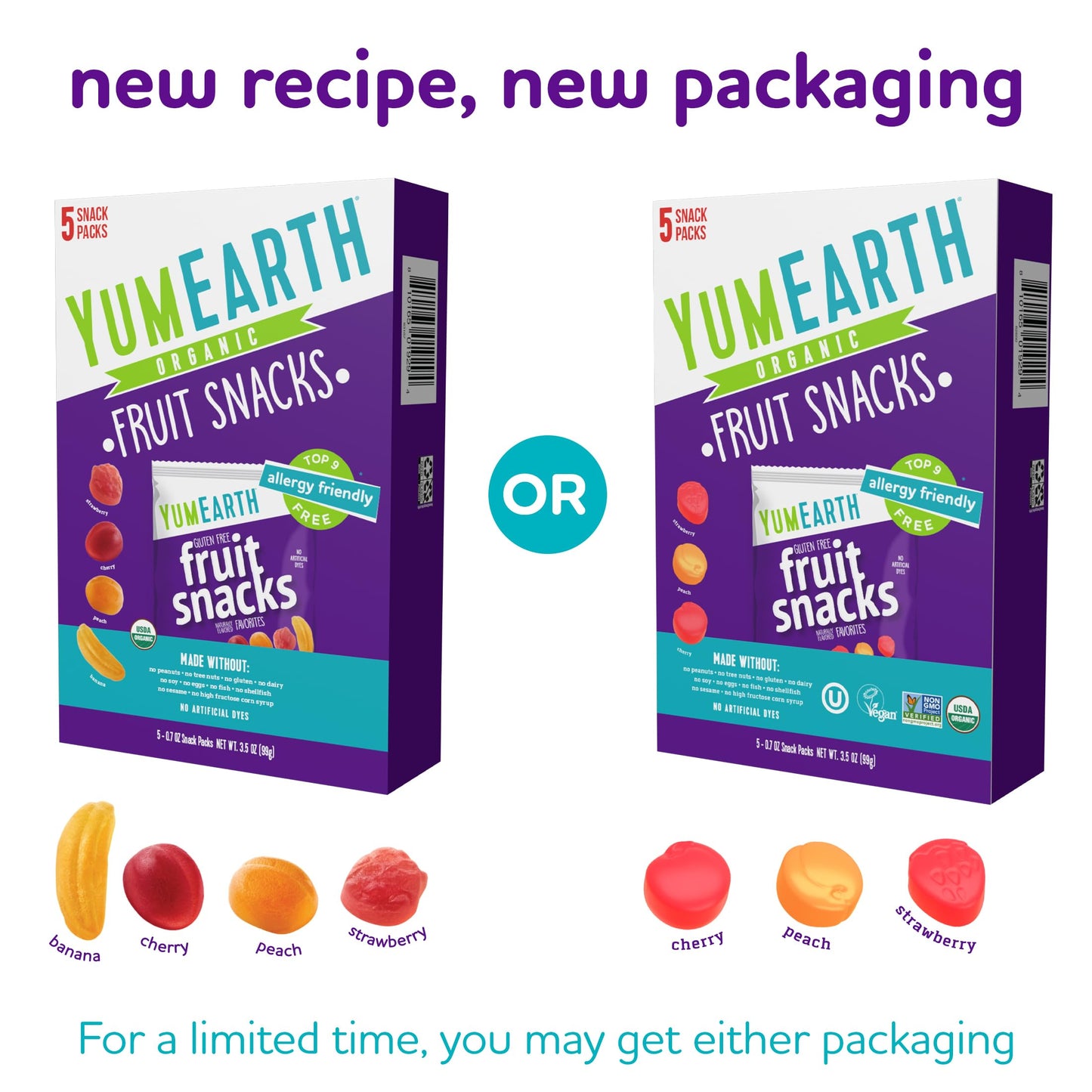 YumEarth Organic Assorted Flavor Fruit Snacks - Allergy Friendly (Top 9 Free), No Artificial Dyes or Flavors, Non GMO, Gluten Fr