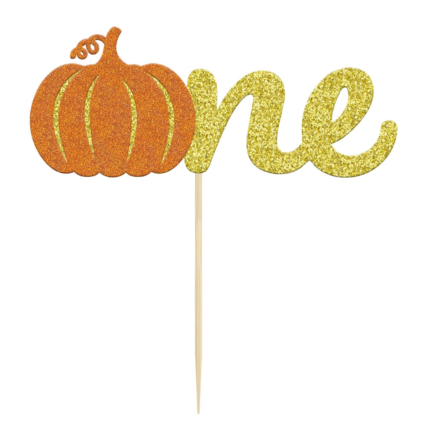 Gyufise 1 Pack Pumpkin One Cake Topper Glitter Fall Theme Little Pumpkin 1St Birthday Cake Pick Decorations For Baby Shower Firs