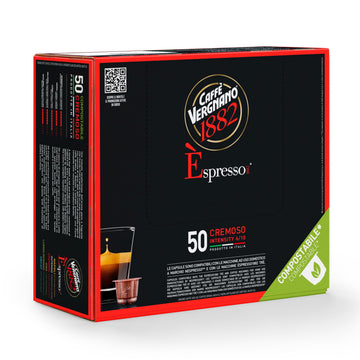 Caffe Vergnano 1882 Espresso Capsules, Arabica Robusta, Intensity 6/10, 50 Ct, Compatible with Nespresso Machines