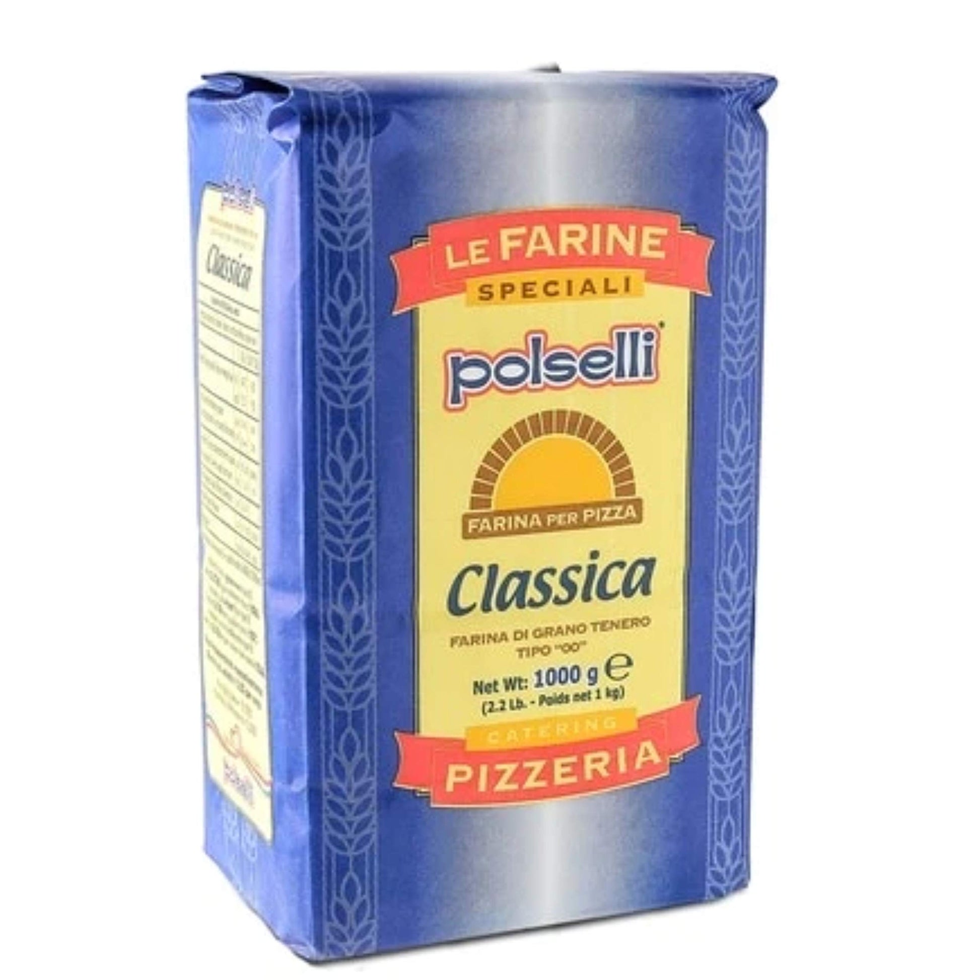 Polselli Classica, Type 00 Double Zero Flour, All Natural For Pizza, Bread, Pasta, And Baking, 1 Kg (2.2 Lbs)
