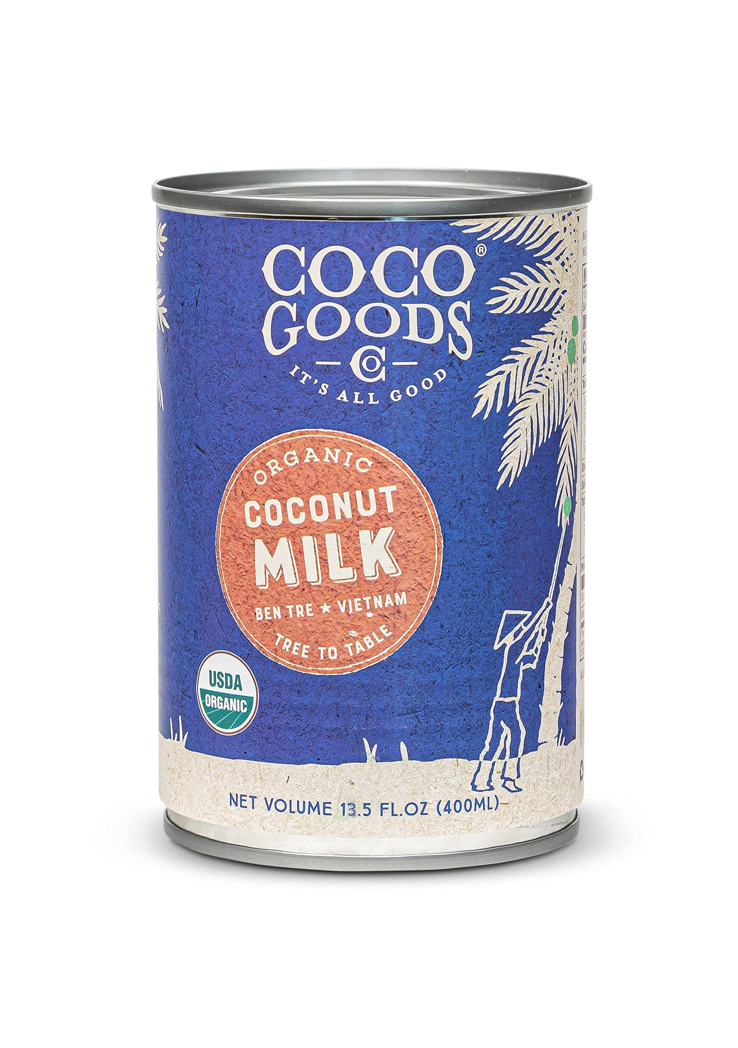 Cocogoods Co Single-Origin Organic Coconut Milk 13.5 Fl. Oz - Gluten-Free, Non-Gmo, Vegan, & Dairy-Free, 12 Pack