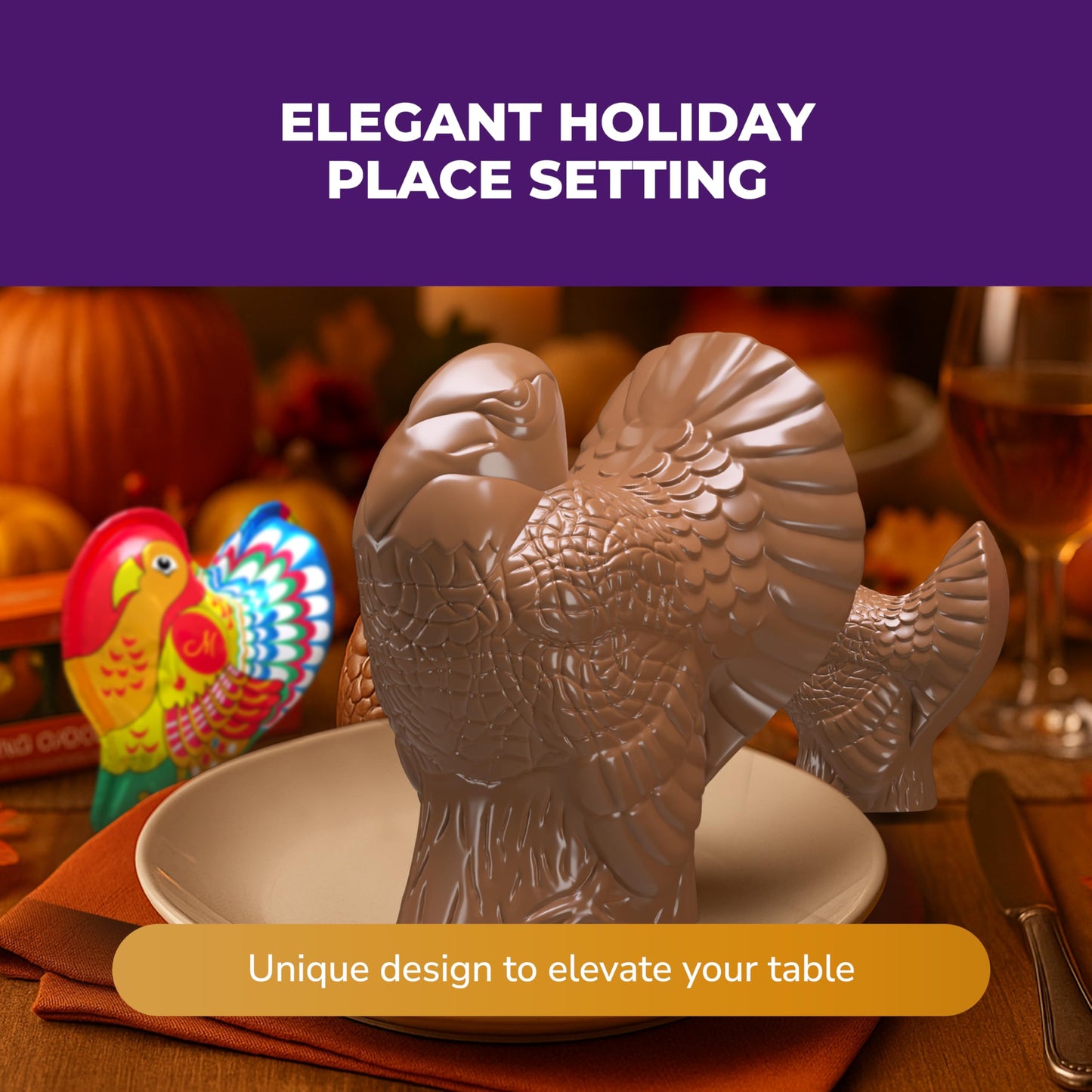 Madelaine Milk Chocolate Turkey Candy - 1 oz Foil-Wrapped Thanksgiving Chocolates - Fun Fall Holiday  & D?cor - 20 Pack Individually Wrapped Turkeys