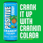 POSITIVE ENERGY Positive Energy Drink - Crankin' Colada, Zero Sugar & Calories, 12oz Cans (Pack of 12), Hydrating Electrolytes, Immunity Support