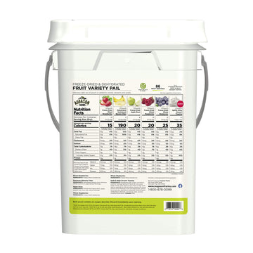 Augason Farms Dehydrated And Freeze-Dried Fruit Variety Pail, 25-Year Shelf Life, Emergency Food Supply, Camping Food