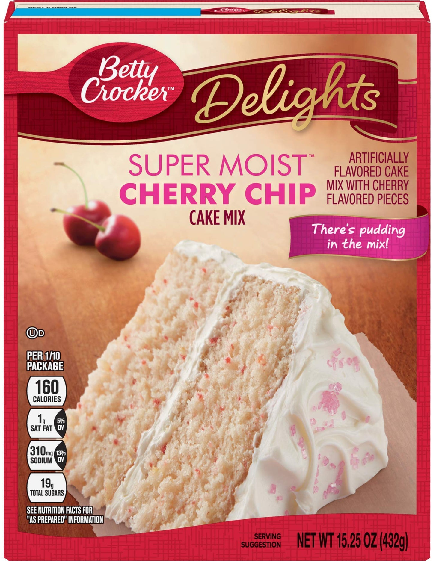 Betty Crocker Cherry Chip Cake Mix and Cherry Frosting Bundle (2 Items)