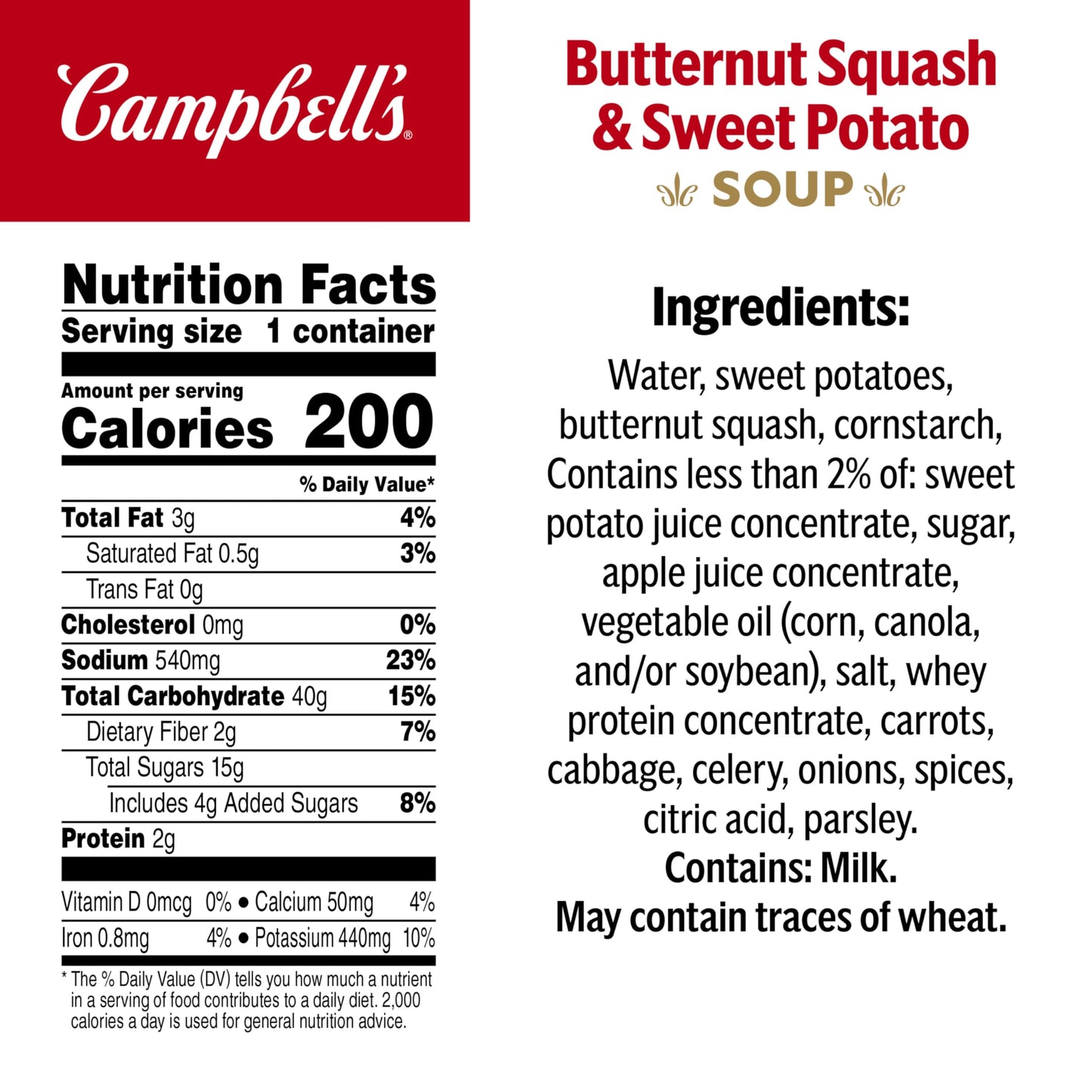 Campbells Sipping Soup, Butternut Squash & Sweet Potato Soup, 11.1 oz Microwavable Cup (Case of 8)