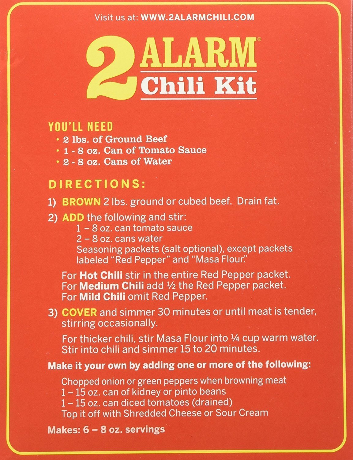Wick Fowler s 2-Alarm Chili Kit, Texas Style Chili Seasoning Mix with Individual Packs of Spices, 3.3oz Box (Pack of 2)