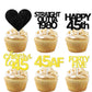 18pcs Black Gold Glitter Dessert Cupcake Pick for Straight Outta 1981 Cheer to 44 Years Old Theme Decor Supplies Happy 44th Birt