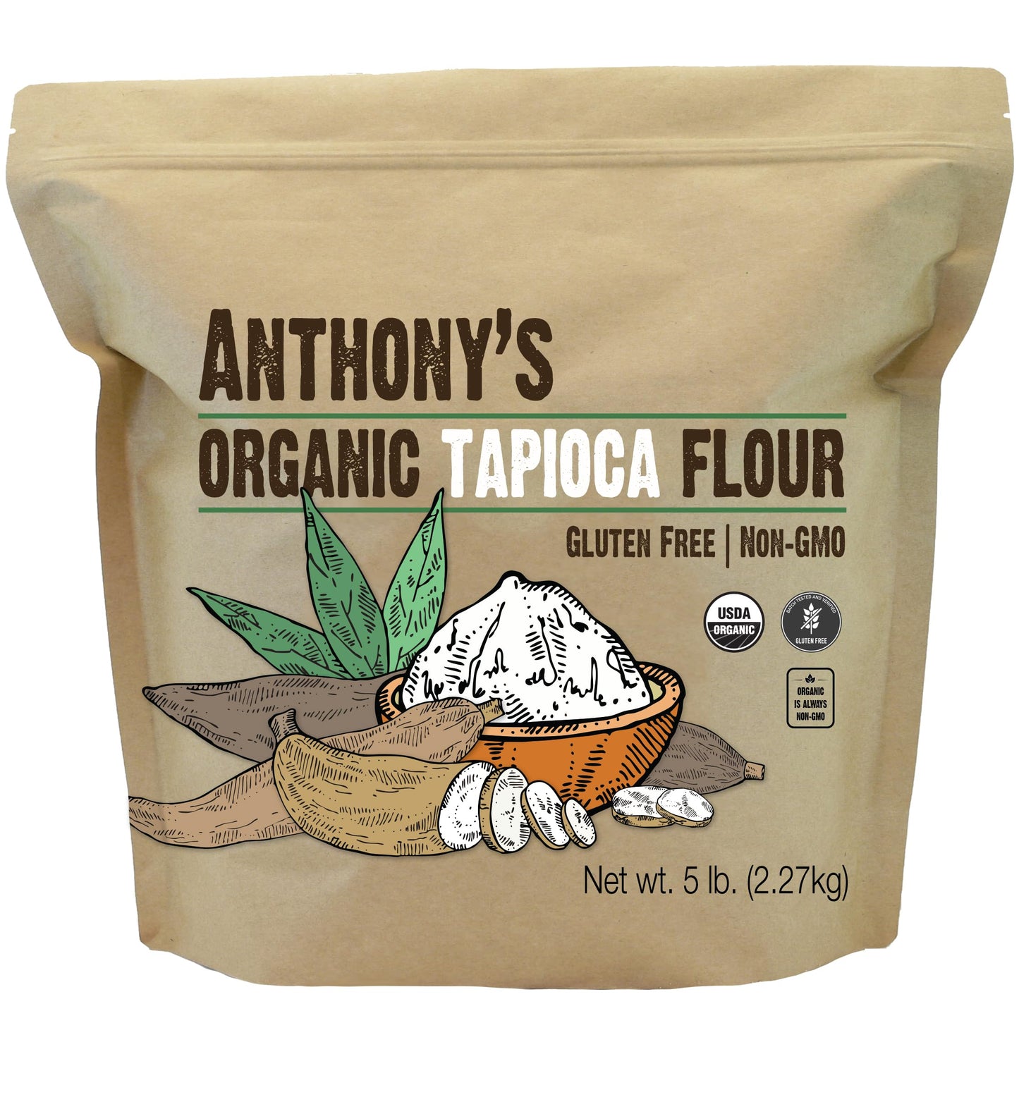 Anthonys Organic Tapioca Flour Starch, 5lbs, Gluten Free & Non GMO