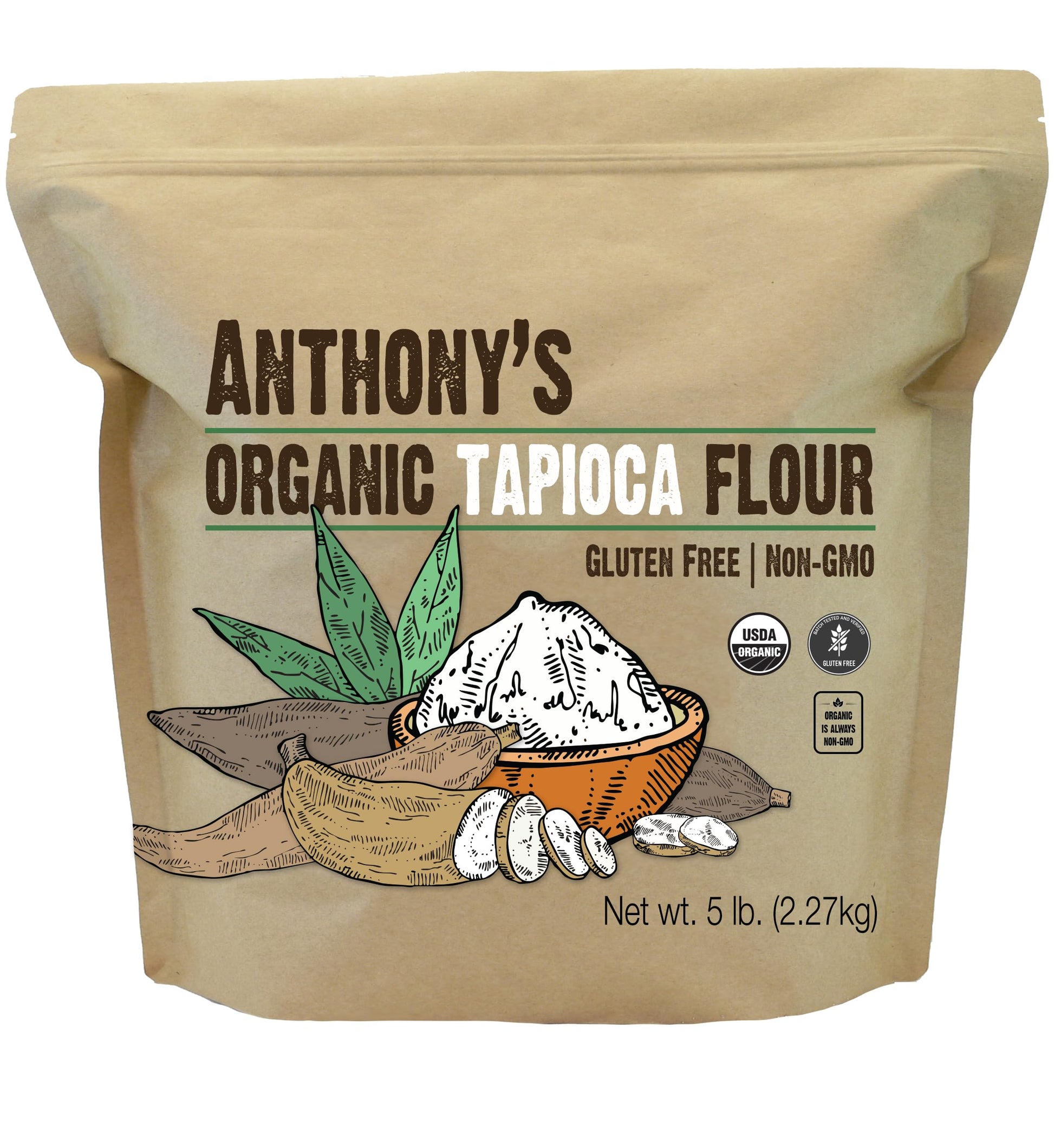 Anthonys Organic Tapioca Flour Starch, 5lbs, Gluten Free & Non GMO