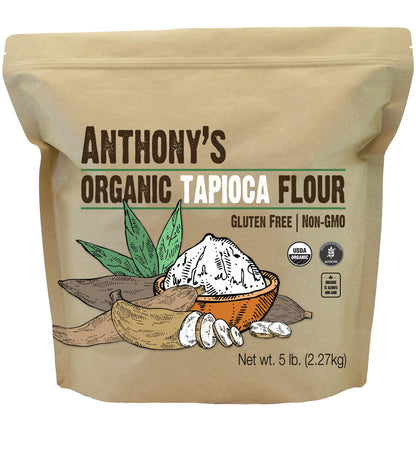 Anthonys Organic Tapioca Flour Starch, 5lbs, Gluten Free & Non GMO