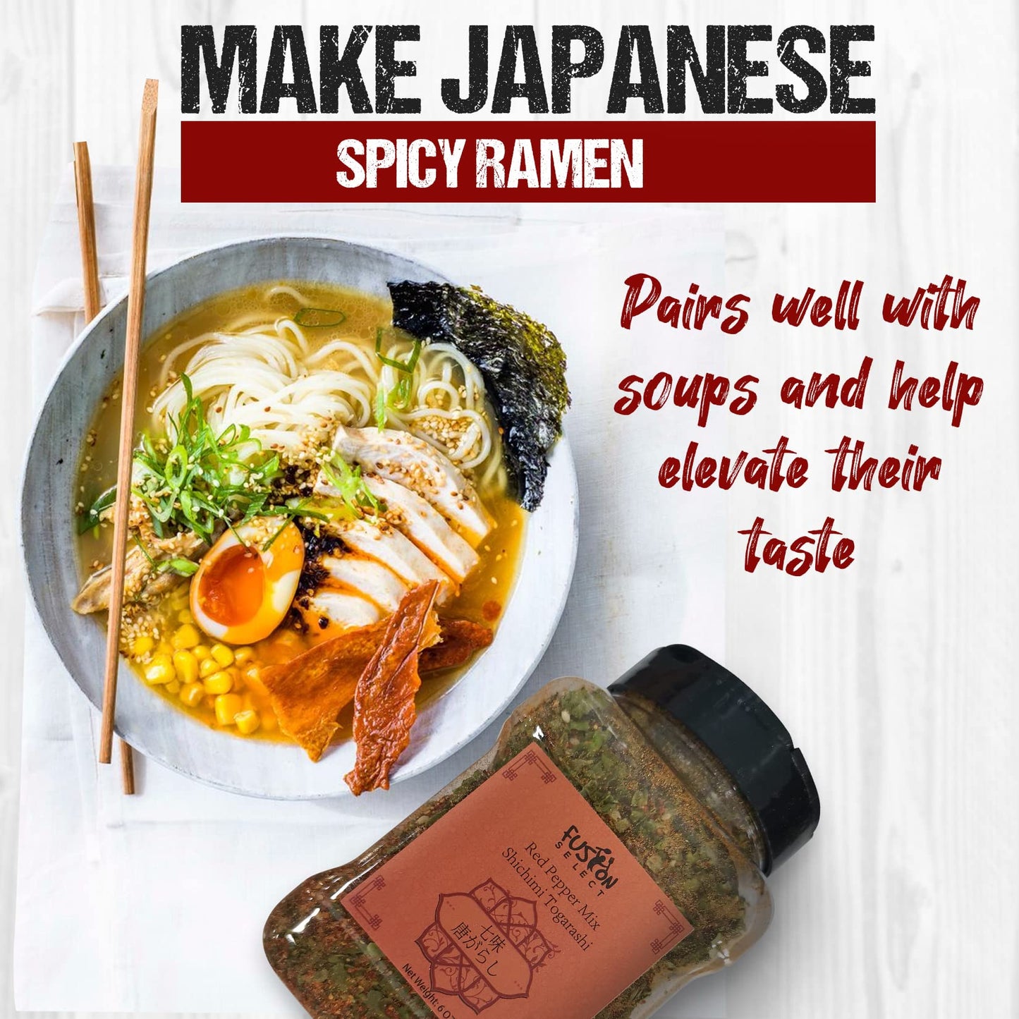 Fusion Select 12 Oz Shichimi Togarashi Seasoning - Japanese 7 Spice Japanese Seasoning Japanese Chili Powder