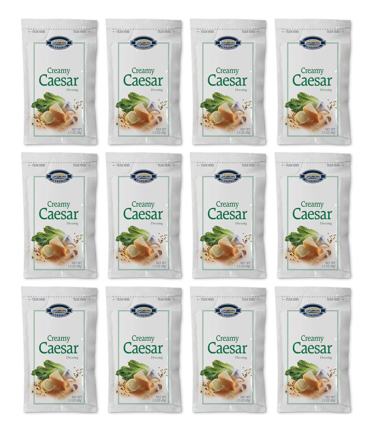 Salad Dressing 1.5 oz. Packet | Pack of 12 | (Creamy Caesar)