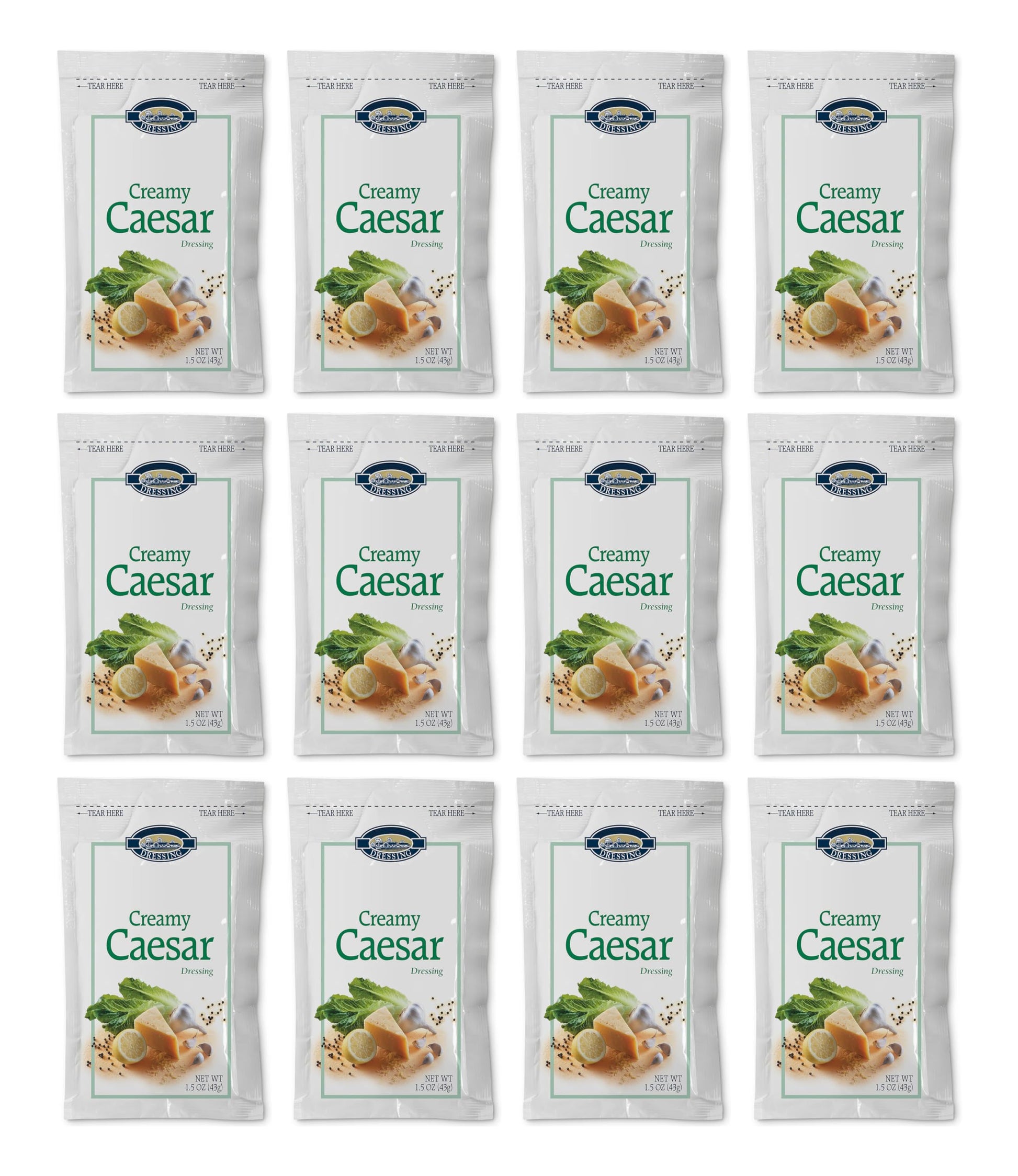 Salad Dressing 1.5 oz. Packet | Pack of 12 | (Creamy Caesar)