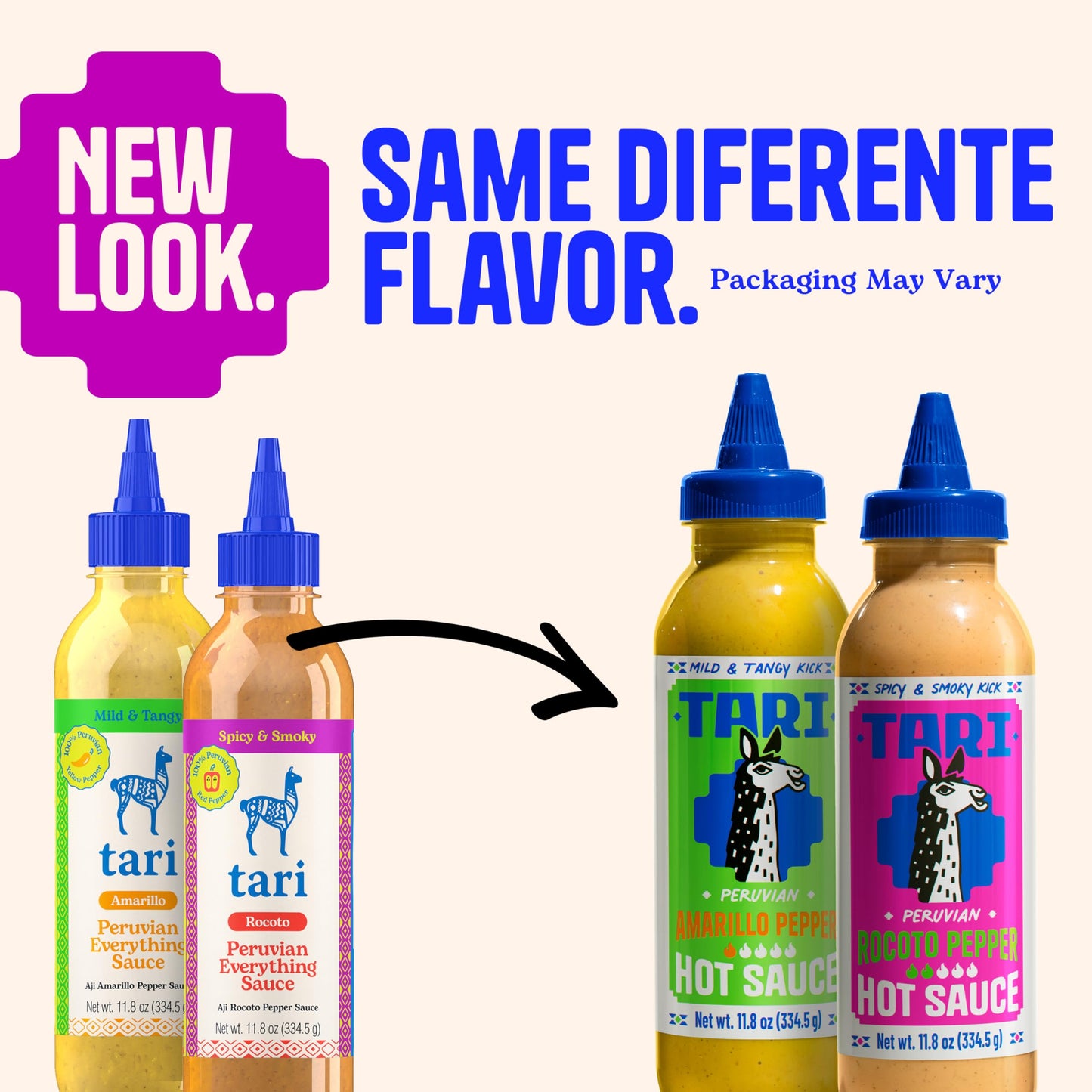 Tari Peruvian Hot Sauces, Two-Pack, Aji Amarillo Pepper Sauce & Aji Rocoto Pepper Sauce Flavors, Perfect for Burgers, Tacos, Egg