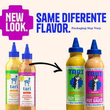 Tari Peruvian Hot Sauces, Two-Pack, Aji Amarillo Pepper Sauce & Aji Rocoto Pepper Sauce Flavors, Perfect for Burgers, Tacos, Egg