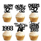 18pcs Black Glitter Happy 32nd Dessert Cupcake Topper Pick for Funny Legend Since 1992 Theme Decor Supplies Men Women Happy 32 B