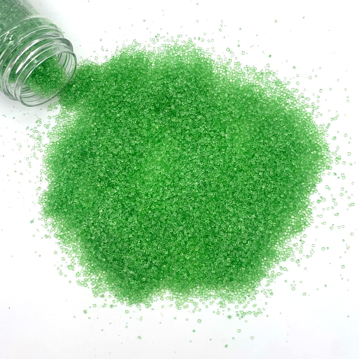 Edible Green Sanding Sugar Sprinkles Cupcake Cake Toppers, Celebrations Candy Pearls Shaker Jar Wedding Party Cake Dessert Food