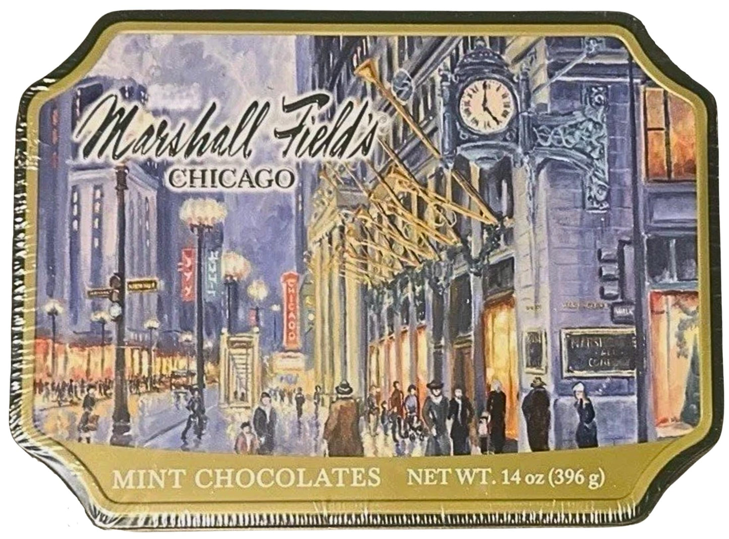 Marshall Fields Chicago Frango Mint Chocolates Tin - 14 Oz (396 G) - 2025 Special Release Collectible Gift Tin  Classic Creamy Mint Candy Bites