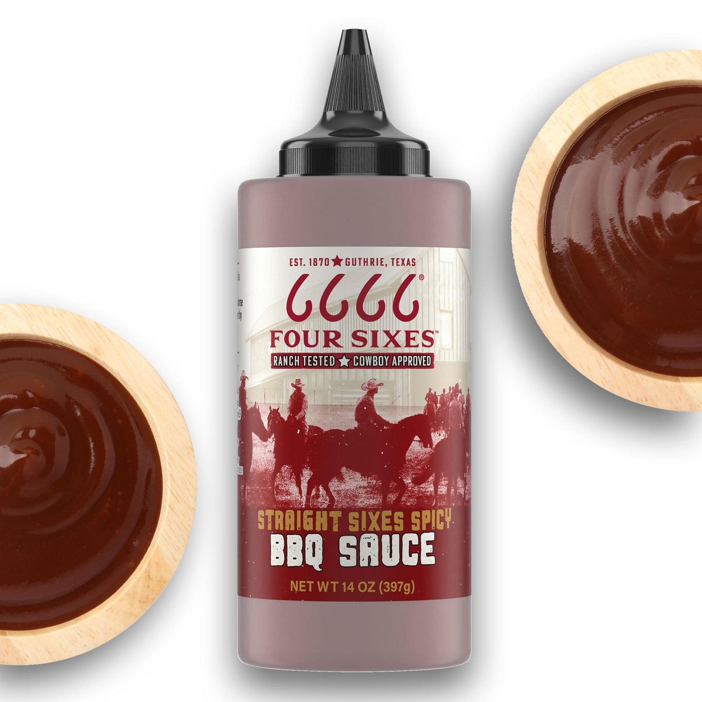 FOUR SIXES Spicy BBQ Sauce, 14 Ounce, Model 1166417