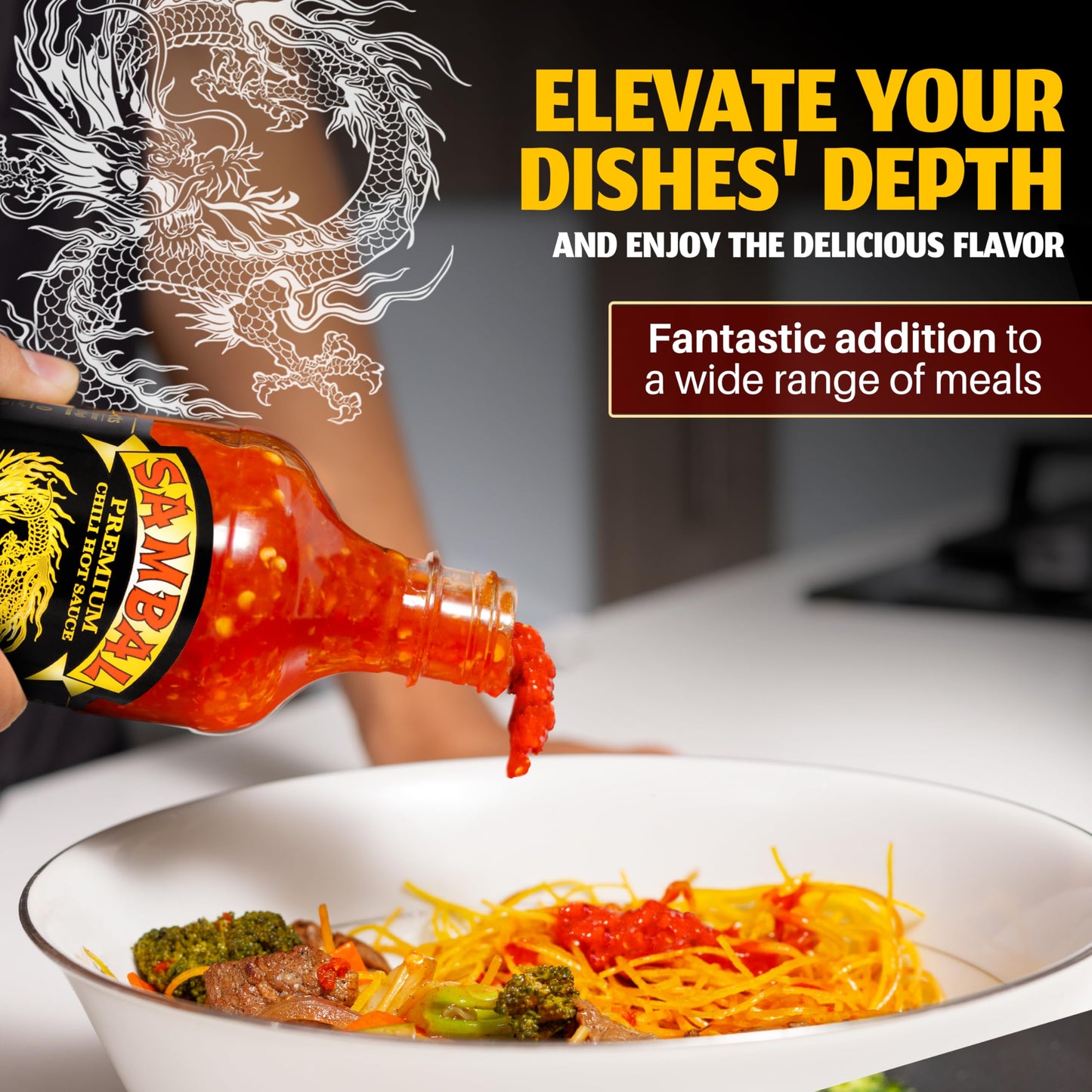 Underwood Ranches Limited Edition Dragon Sambal Sauce - Hot Sauce, Perfect For Spicing Up Any Dish! - Made From Red Jalapeno Pep