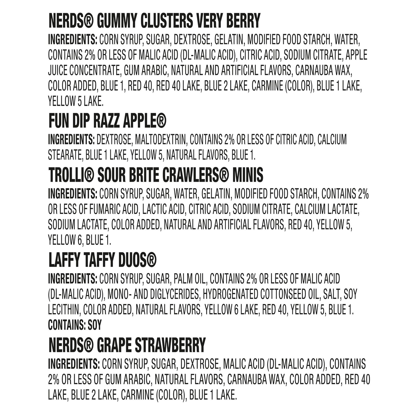 Halloween Candy Variety Seekers  Trick-or-Treat Variety Bag  NERDS Gummy Clusters  Fun Dip  Trolli  Laffy Taffy and More  45ct  18.9oz