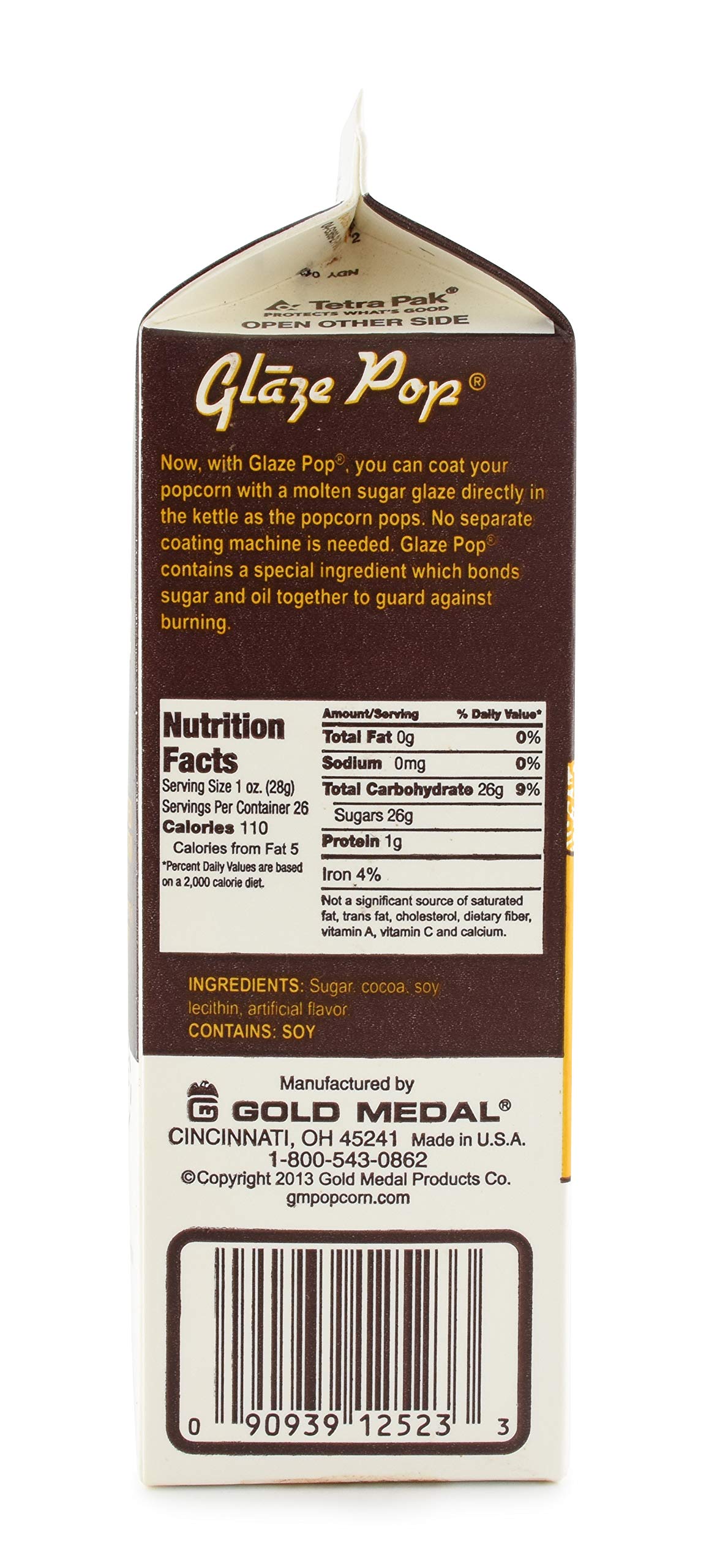 Gold Medal Chocolate Glaze Frosted Popcorn Mix, 14 oz, Pack of 12