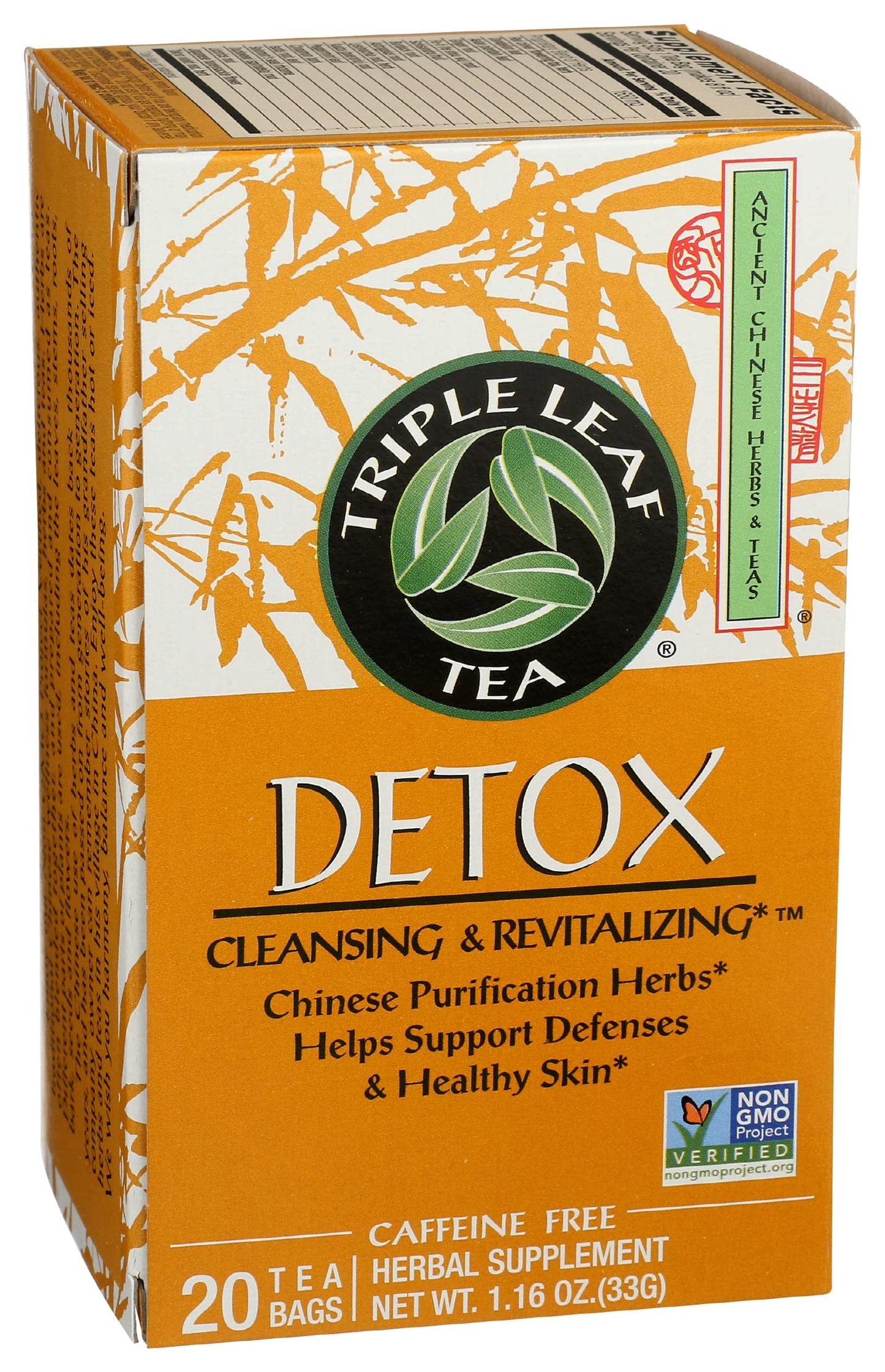 Triple Leaf Tea Chinese Medicinal Detox Tea Bags, 20 Count, Pack of 1, Model 00017-0